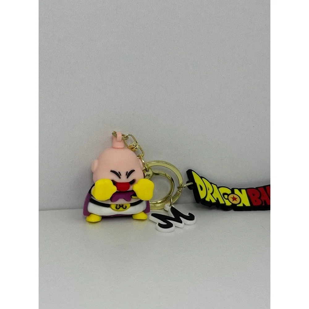 Dragon Ball Z Majin Buu Rubber Keychain Gold Ring Majin M Logo Charm DBZ